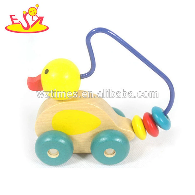 Wholesale preschool entertainment maze car toy cute wooden beads toy for toddlers W11B174