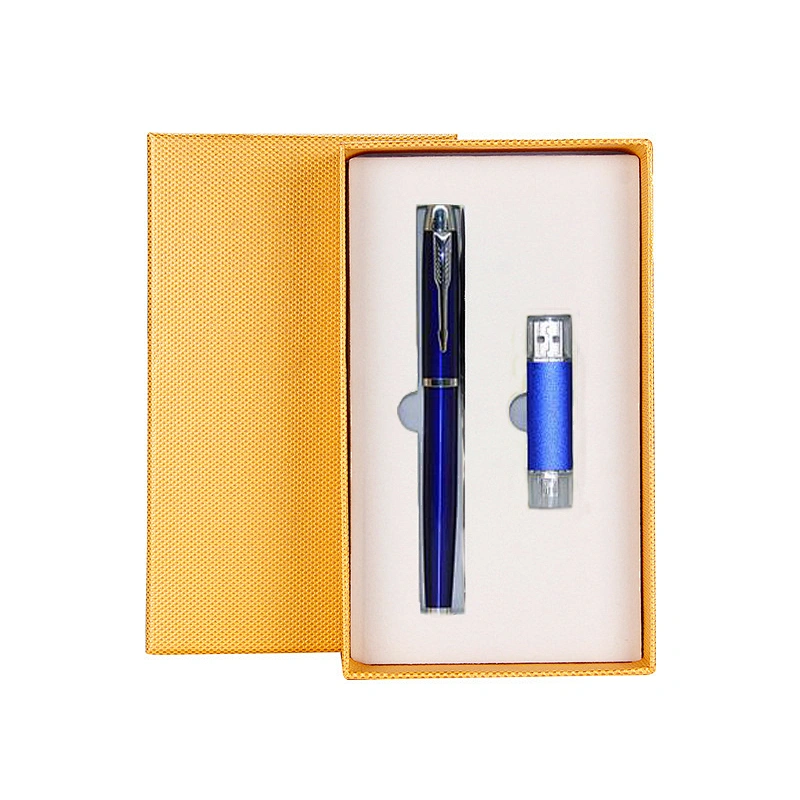 Free Design Logo Gift Item Metal Pen Metal U flash Disk Promotional Office Stationery Gift Set
