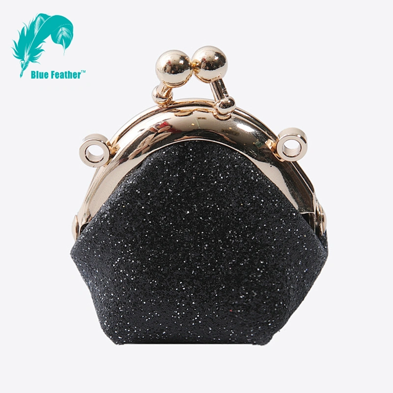 Glitter small jewellery storage coin purse fashion style metal purse frame