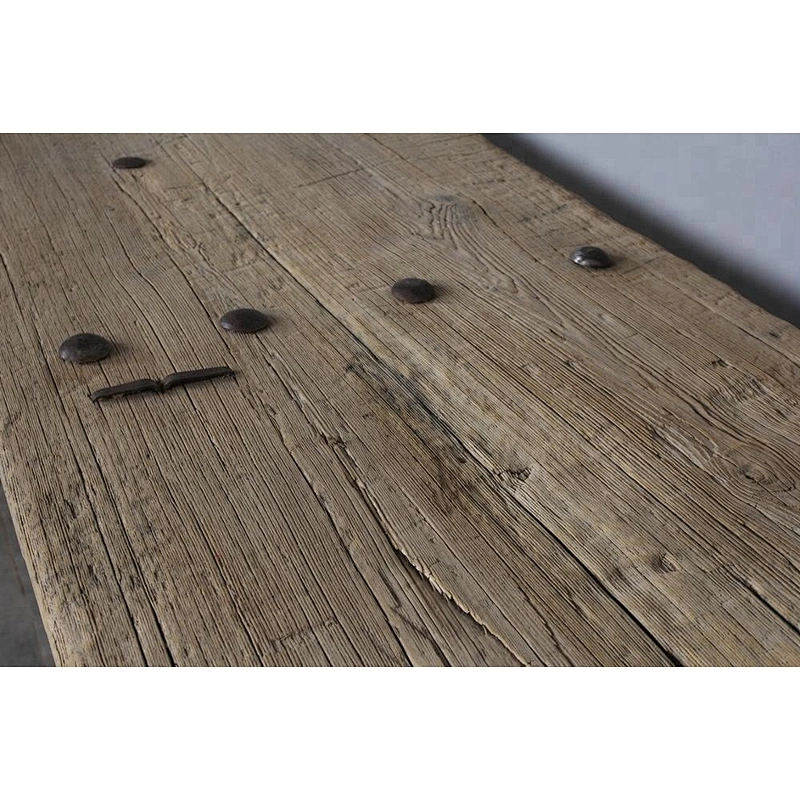 handmade chinese antique rustic reclaimed bleached wood dining room table
