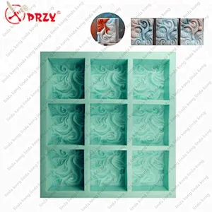 PRZY 9 Cavities Soap Molds big Wave shape handmade soap silicone molds