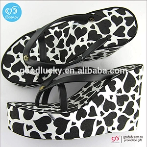 Guangdong high heel flip flops 2016 new design eva wedge flip flops for women