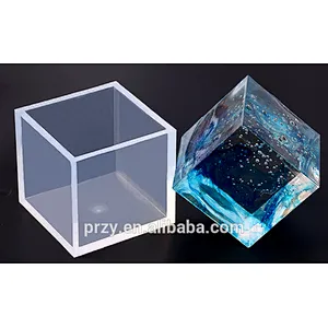 Crystal Epoxy Square Rectangular Full Transparent Ultra Mirror Ornaments Aroma Liquid Silicone Mould