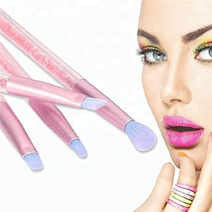 Customized Logo Glitter 7pcs Makeup Brush Set With Transparent Spangle Makeup Bag Silicone Makeup Brush Cleaning Pad