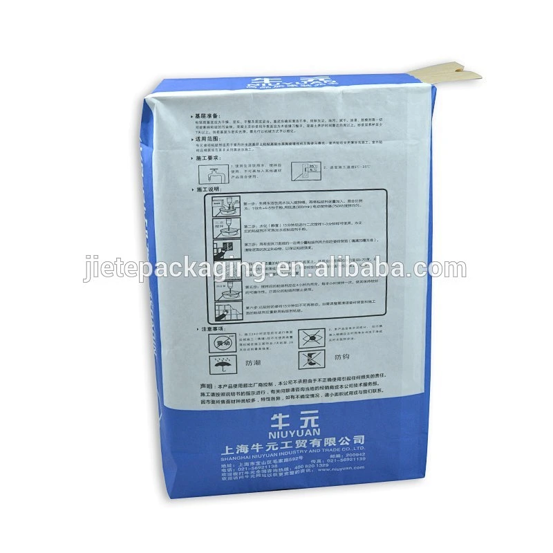 25kg 20kg kraft paper block bottom cement, tile adhesive, putty valve bag