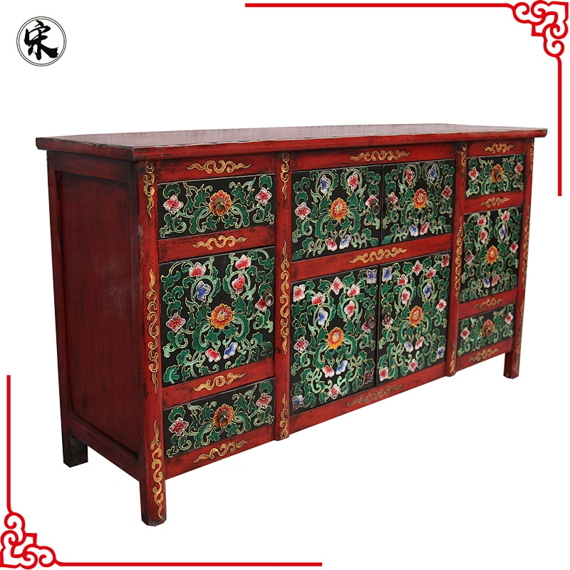 chinese antique hand painted tibetan furniture