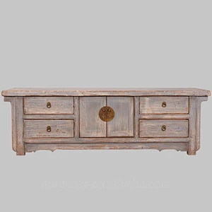 four drawer two door chinese antique style tv console