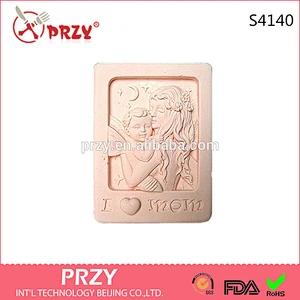 S4140 PRZY 2D Silicone Soap/Polymer Clay/Clay/Plaster Mold -Mother's Day Fairy Mother and child silicone molds for concrete