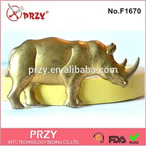 2015 hotsale African Rhino fondant silicone cake mold