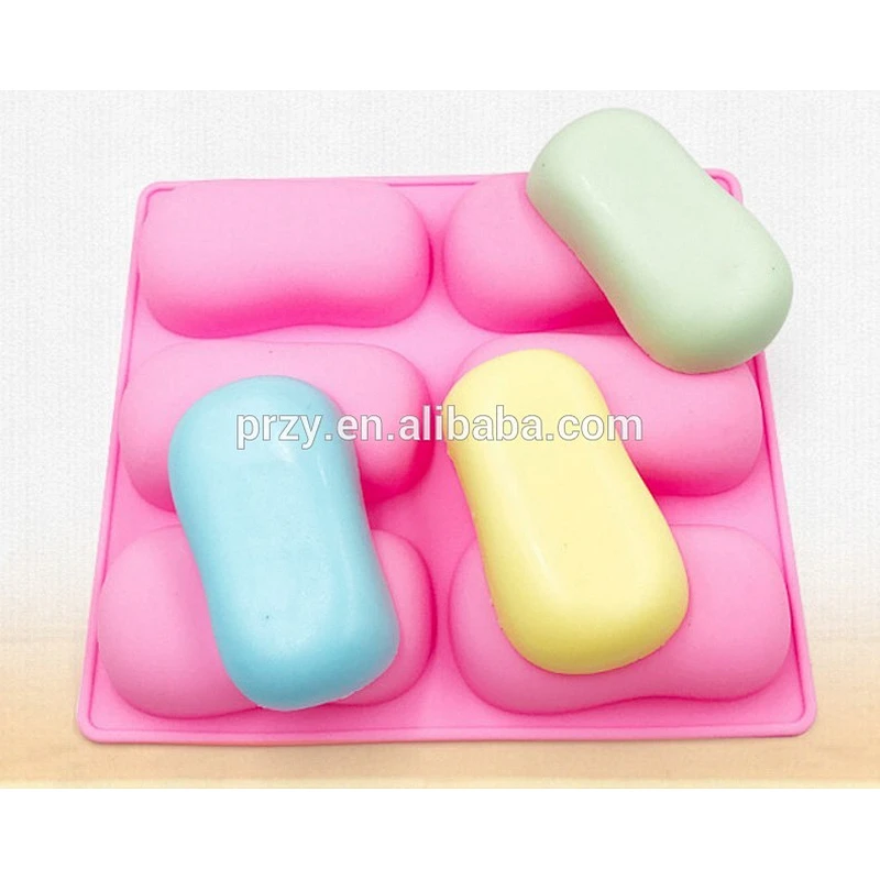 F1806 6 cavity Handmade soap mold silicone baby mold small waist mold