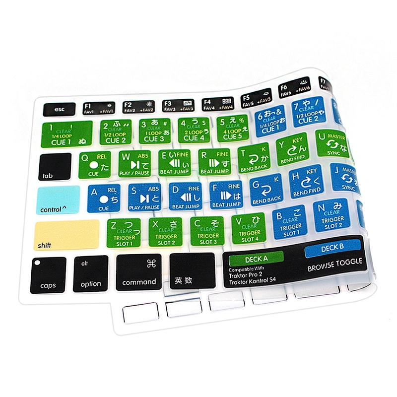 Customized Waterproof dj traktor Pro 2/Traktor Kontrol S4 Silicone Hot key Laptop Keyboard Skin for Mac