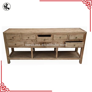 Chinese Natural Wood Kitchen Nine Drawer Table Set Old Soild Wood Unit For Kitchen Table Antique Furniture Stores