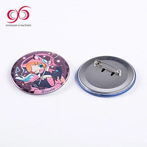 Guangzhou factory 44mm metal pin badge button button badge with clip