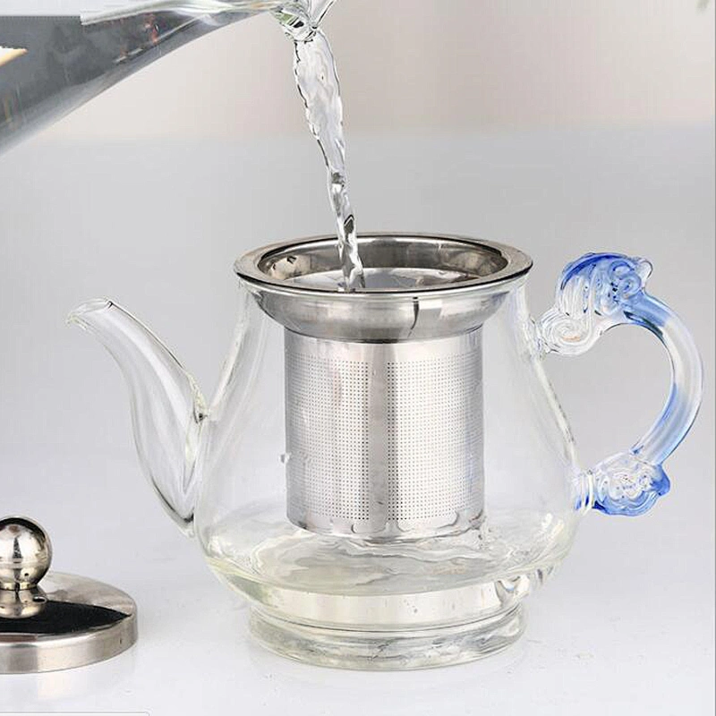 In Stock Restaurant Tea Pots High Quality Glass Infusion Tea Pots With Unique Handle Design