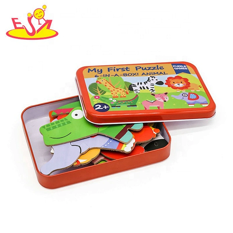 2019 Mosaic design children wooden animal puzzle games for wholesale W14N011