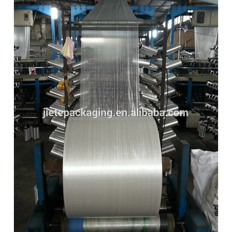 cheap white pp woven bag tubular roll, bale wrap fabric in roll