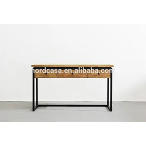 Antique Industrial Iron Natural Console Table