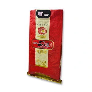Wholesale agricultural use 10kg rice bag with patch handle