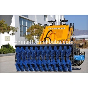 China mini skid steer loader with street snow sweeper