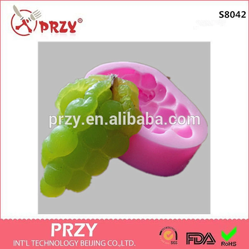 Promotion creative fruits molds silicone 115*80*40 mm grape shape mold for Soap