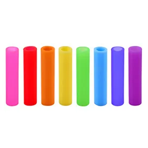 Stainless Steel Reusable colorful Drinking Straws Stainless Steel Set with Silicone Case