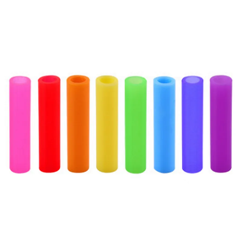 Stainless Steel Reusable colorful Drinking Straws Stainless Steel Set with Silicone Case