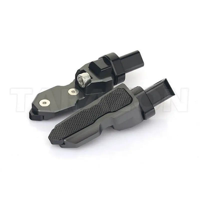 Aftermarket knurled motorcycle passenger foot pegs