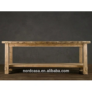 Rustic style antique elm dining furniture vintage wooden table