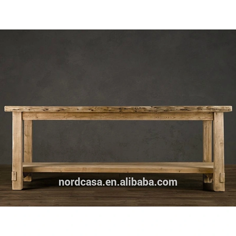 Rustic style antique elm dining furniture vintage wooden table