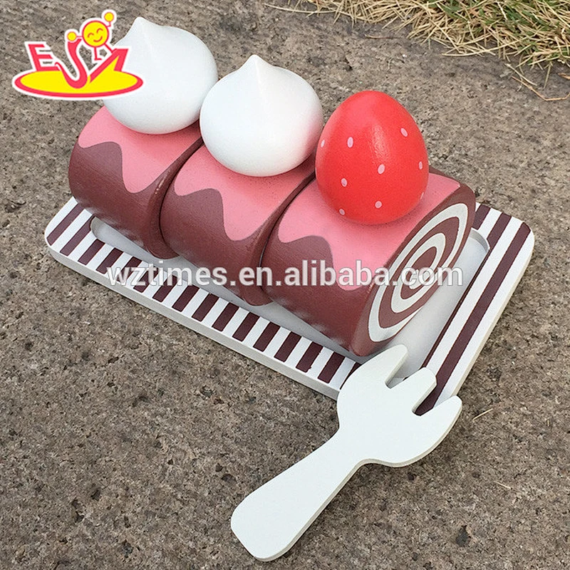 Wholesale snack food role play wooden magnetic cake toy for toddler W10B148