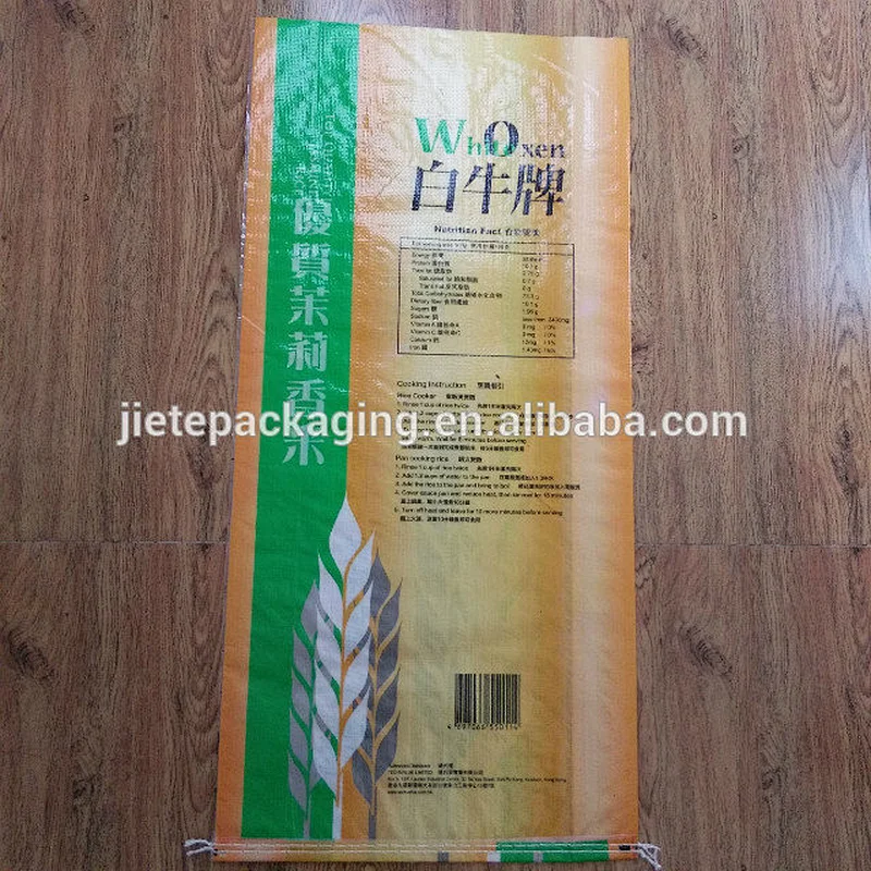 Customized design printing 25kg pp woven jasmine rice packing bag