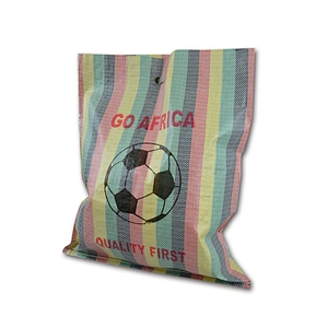 PP woven printed black football shopping bag