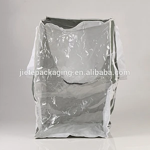customized plastic pp woven foldable shoppign bag with PE transparent material film
