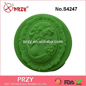 S4247 PRZY Silicone Mold - Lady cameo Soap Bar - , Soap making - mould silicone rubber mold