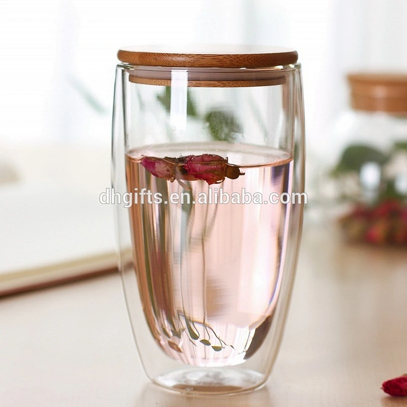 High quality promotion custom logo tumbler double wall glass tea tumbler coffee cup