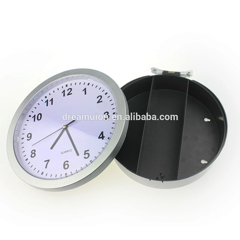 Multifunction Clock Safe Hidden Wall Secret Jewelry Security Money Cash Compartment Stash Box Kitchen Decor