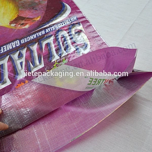 Customized 25kg design printed plastic bopp laminated pp woven feed bag for livestock,poultry