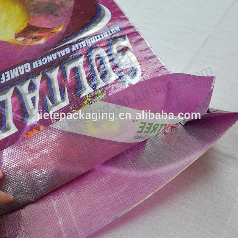 Customized 25kg design printed plastic bopp laminated pp woven feed bag for livestock,poultry