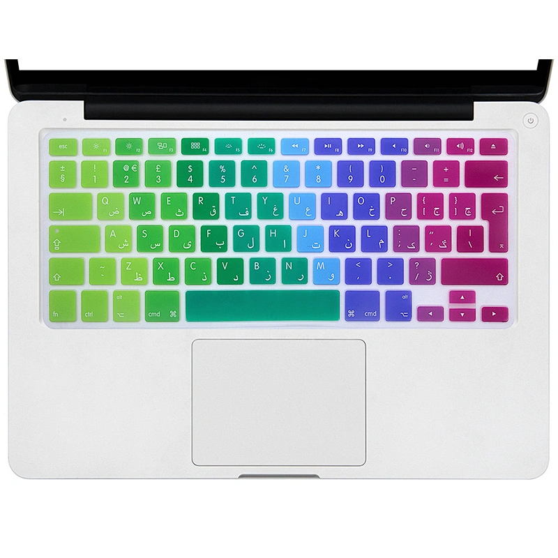 Rainbow custom keyboard skin English Arabic Silicone Skin laptop keyboard cover for macbook pro 13 cover A1466 European Version