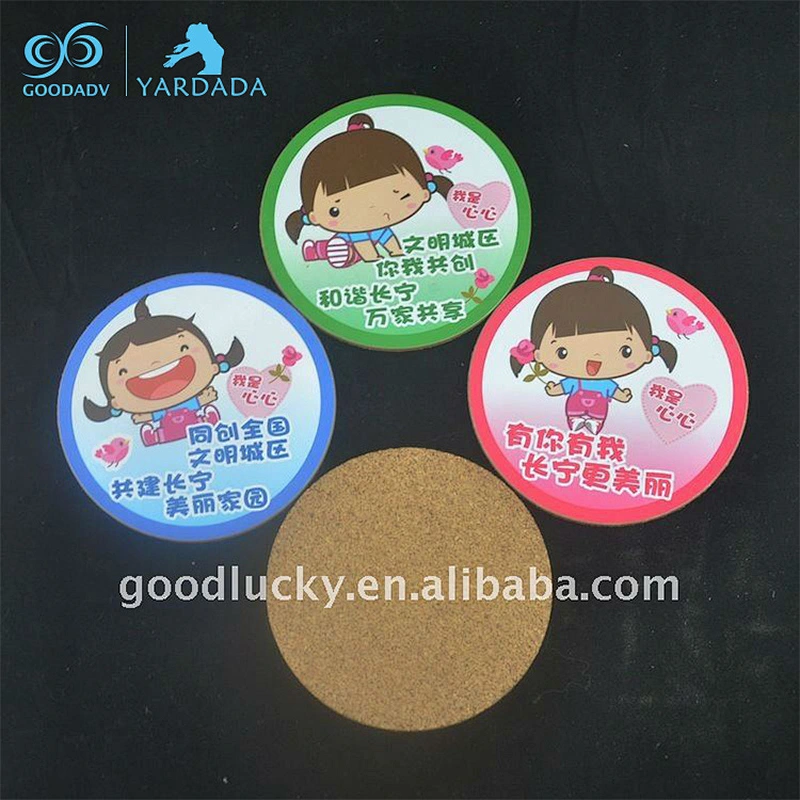 Wholesale Custom Logo Pattern Coffee Cork Circular Coasters