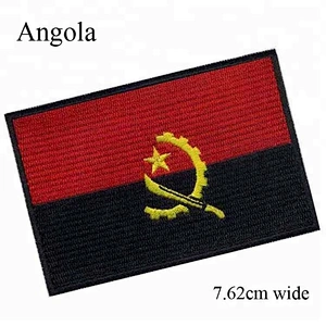 Alibaba china supplier wholesale embroidered patches Angola patch flag