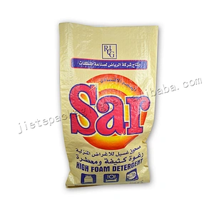 Plastic washing powder sack pp woven sack roll detergent packaging bag 25kg