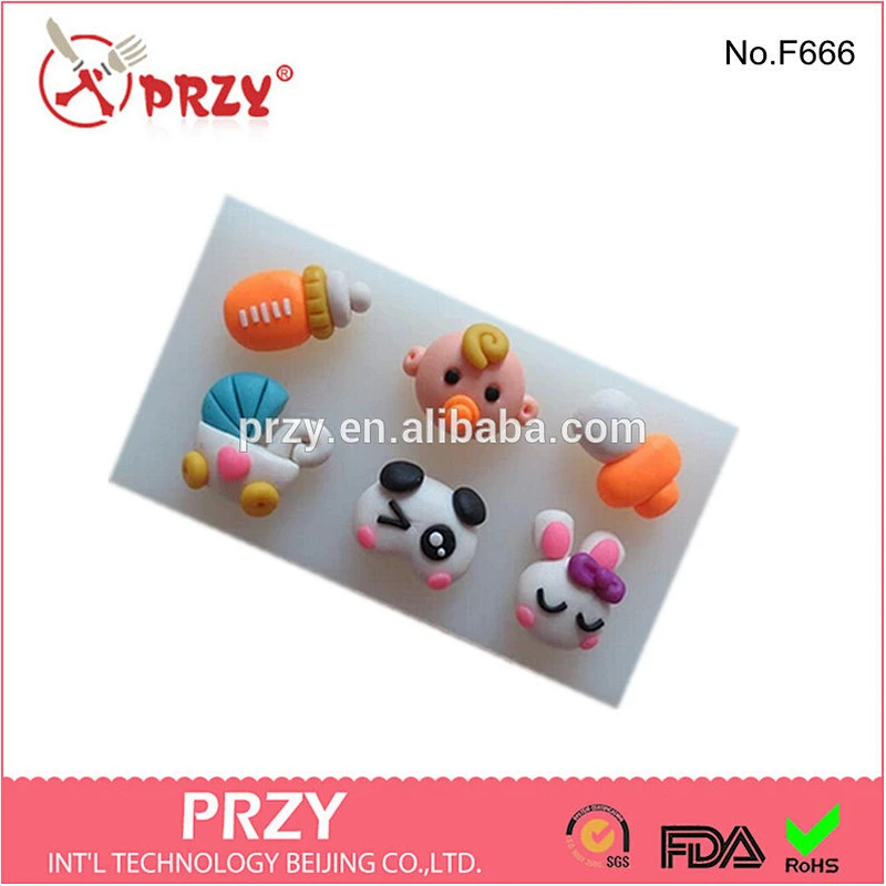 F666 PRZY Fondant custom silicone baby pacifier mold