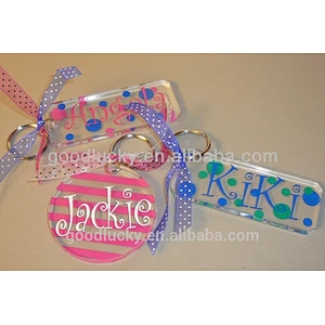Hot Sale Cheap Custom Printed Clear Plastic Acrylic Charm Keychain