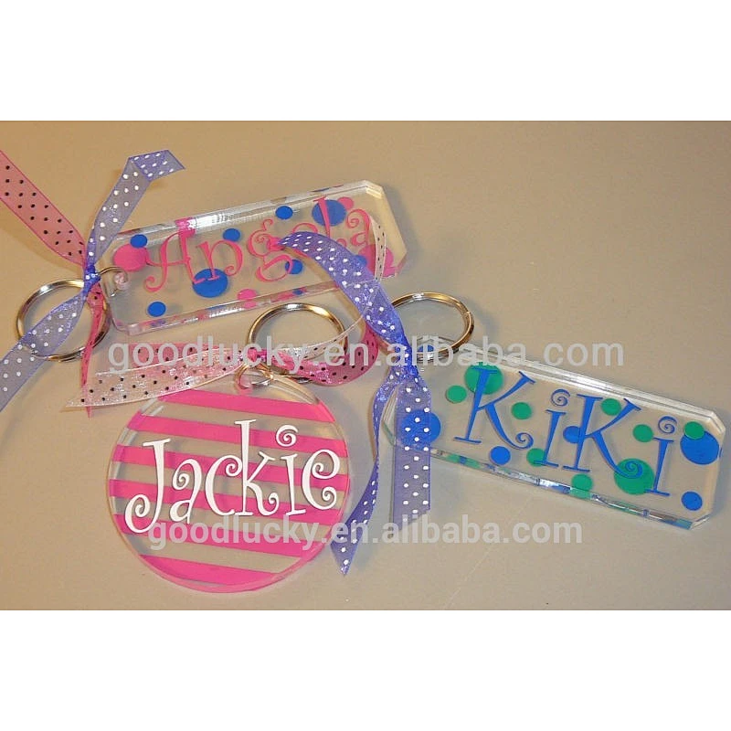 Hot Sale Cheap Custom Printed Clear Plastic Acrylic Charm Keychain
