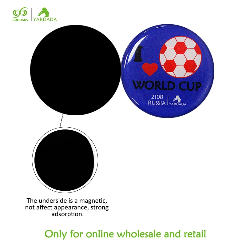 Yellow football pattern children's toys epxoy fridge magnet, has good material for ecology, advertising and promotional gifts.