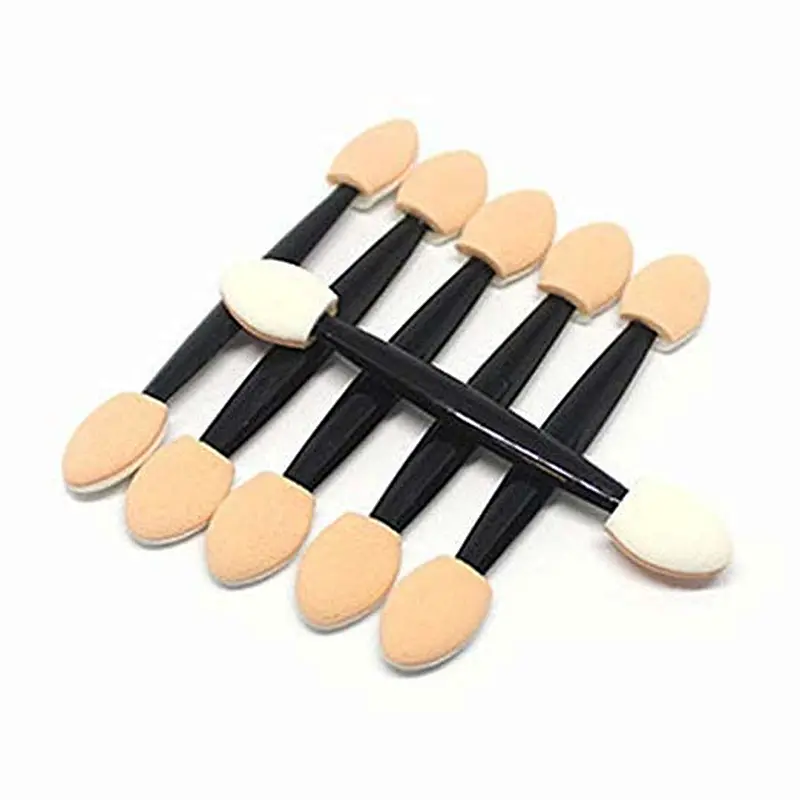 Promotional makeup applicator Double-end Eye Shadow Eyeliner Brush Sponge with glitter handle