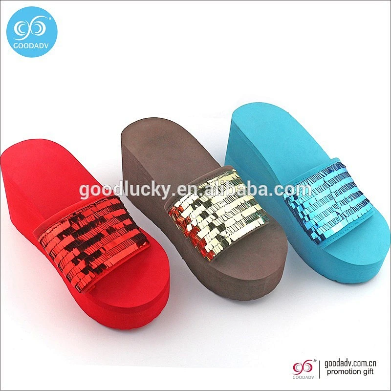 Cheap wholesale casual comfort sandal high heel slipper for girls