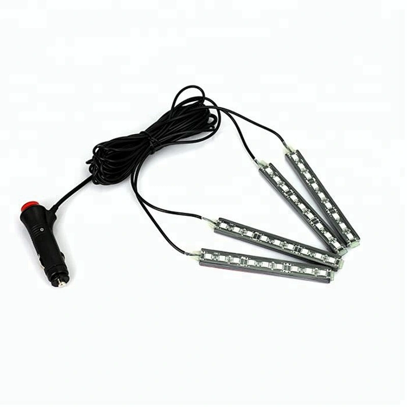12V Auto Car Led decoration bulb Sigar Switch 9SMD 5050 RGB Music Bluetooh Control RGB Interior Atmosphere Light Strip Kit