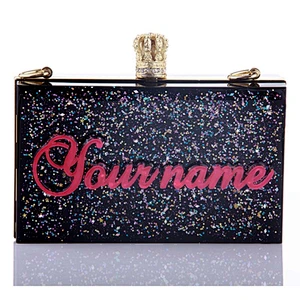 Handmade high quality customized Light in the Dark acrylic evening clutches